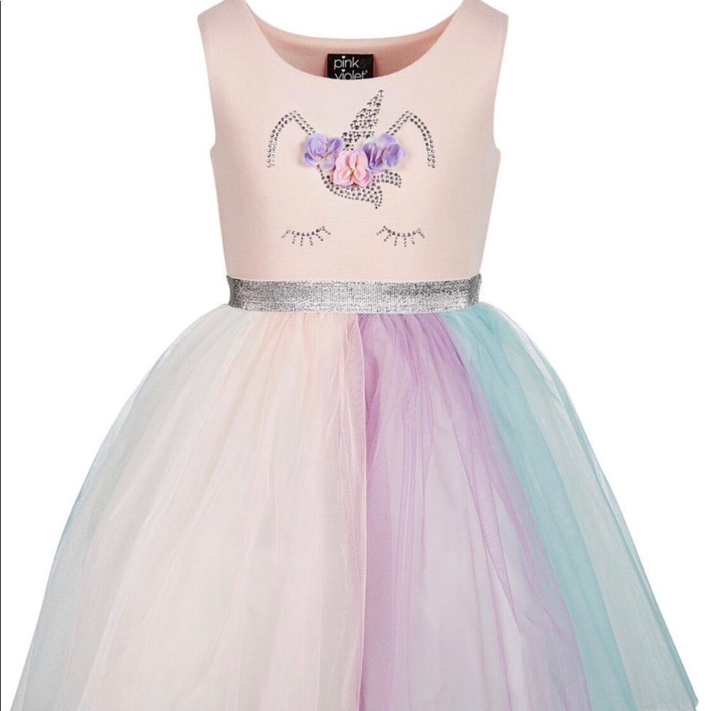 Little girls rainbow skirt dress